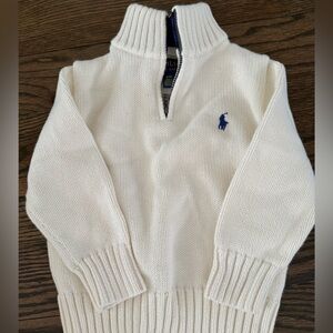 Polo by Ralph Lauren Boys Cream Zip-Up Sweater